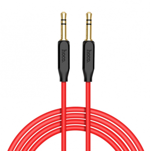 Кабель HOCO UPA16 AUX, 1м, чёрно-красный